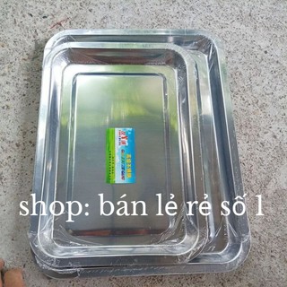 Khay inox sâu 2cm đựng thực phẩm [hàng dày dặn]