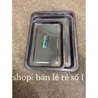 Khay inox sâu 2cm đựng thực phẩm [hàng dày dặn]