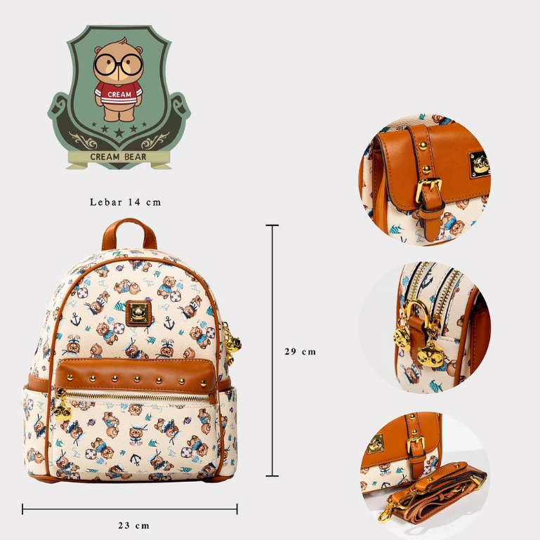 Balo Nam Nữ Thời Trang SAMMAO & CREAM BEAR Chính Hãng C1255-3
