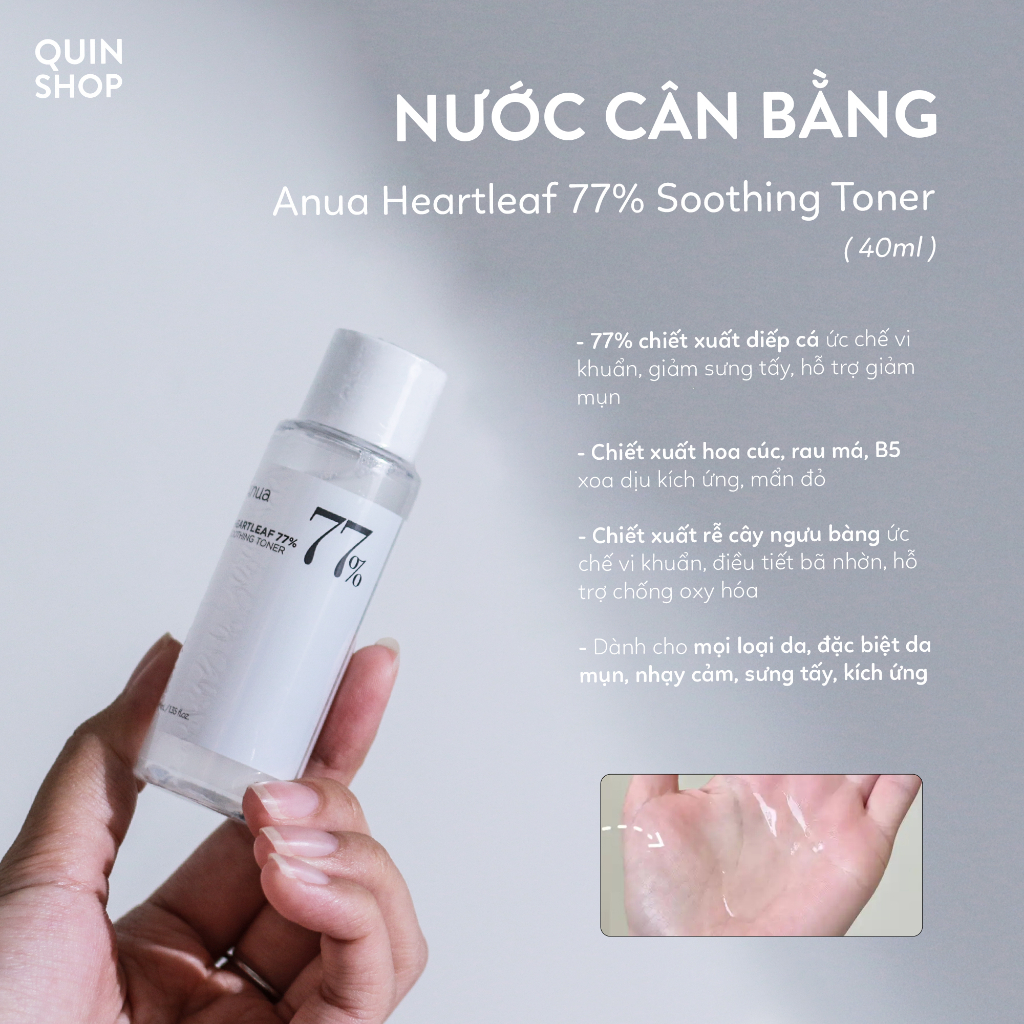 Nước Cân Bằng Diếp Cá Làm Dịu Da Anua Heartleaf 77% Soothing Toner