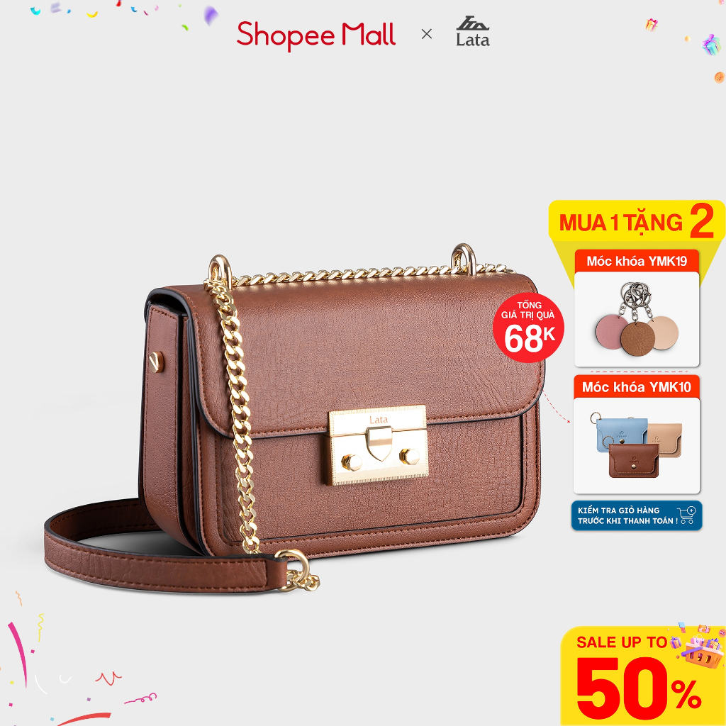 Túi đeo chéo nữ khóa nhấn LATA HN96