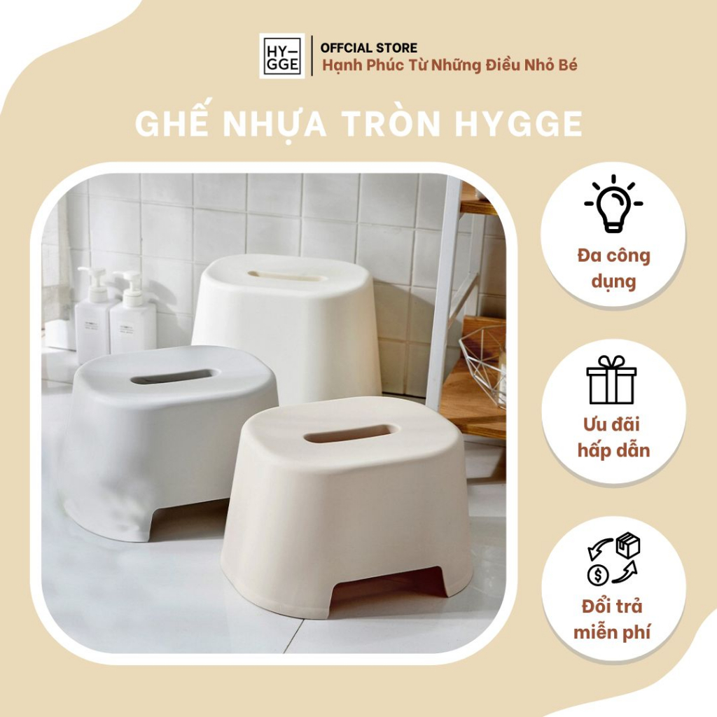 Ghế nhựa tròn Hygge để phòng tắm cho mẹ và bé