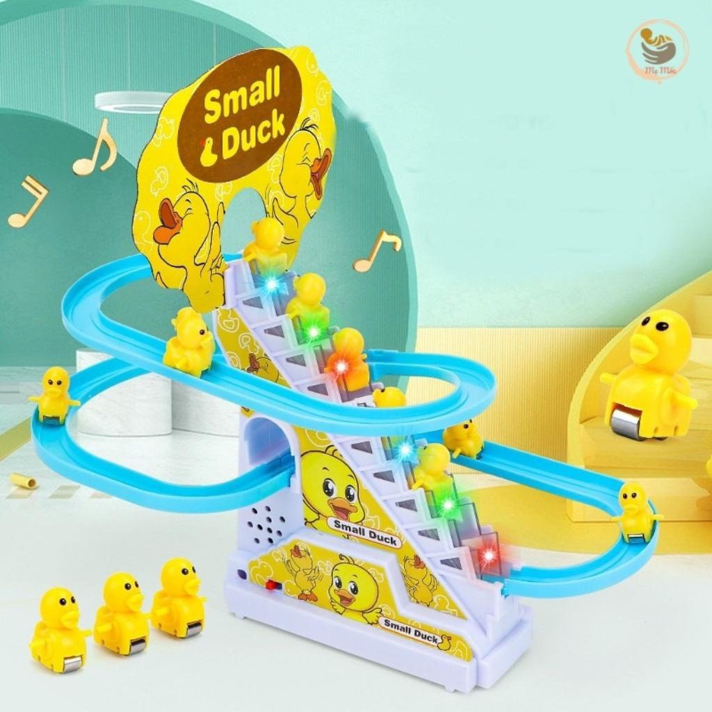 Vịt leo cầu thang có nhạc. đồ chơi âm thanh cho bé