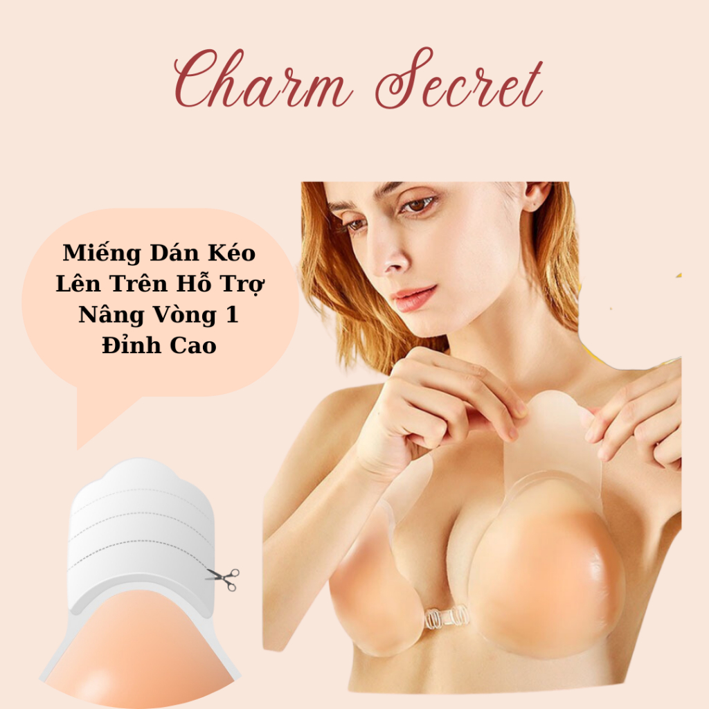Miếng Dán Nâng Ngực Tạo Khe Tàn Hình Móc Cài Trước Silicon Chống Rơi Tụt,  Áo Ngực Dán Silicon -MDCT
