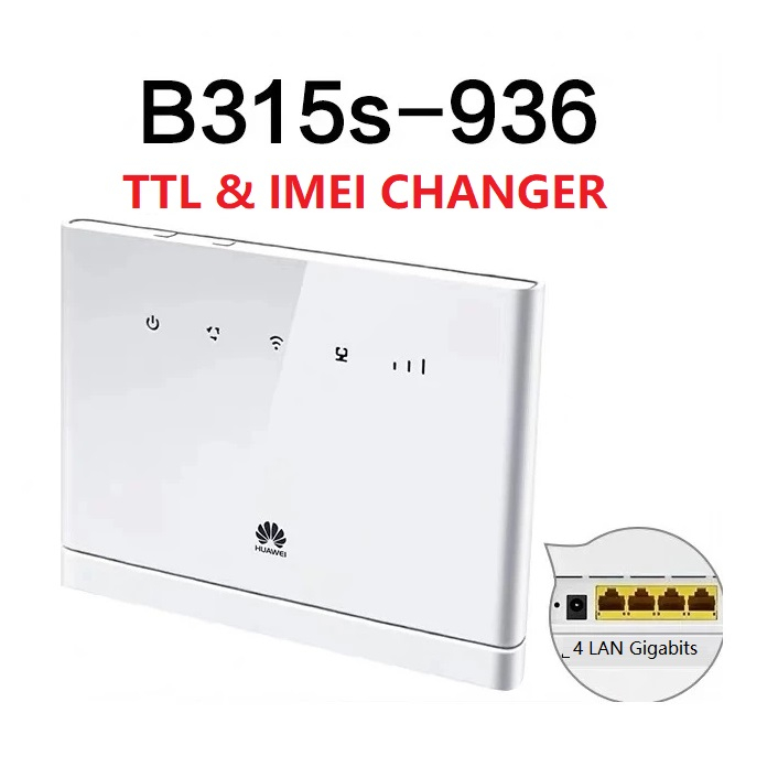 Bộ phát WIFI 4G 3G TTL64 IMEI HUAWEI B315s-936 cũ. Firmware mới đổi TTL IMEI dễ dàng Full Wintel Viettel Vina Mobi Local