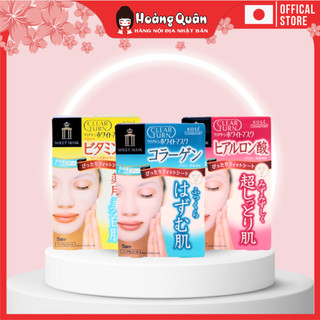 Mặt nạ dưỡng da kose clear turn white face mask hộp x 5 miếng | hoàng quân - hàng nội địa nhật