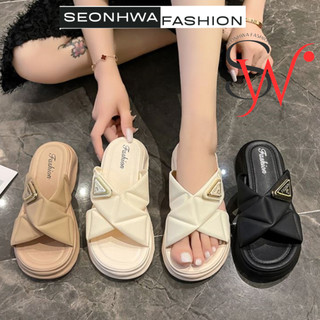 Dép bánh mì dáng rộng SEONHWA cao 4cm mềm mại chống trượt cho nữ G9309