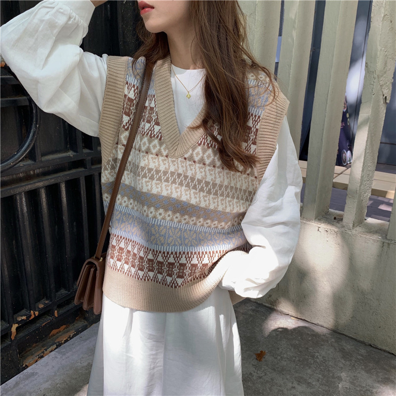 Áo len gile nữ thổ cẩm Forgirlstudio siêu ấm áp phong cách thời trang thu đông dành cho nữ FG107