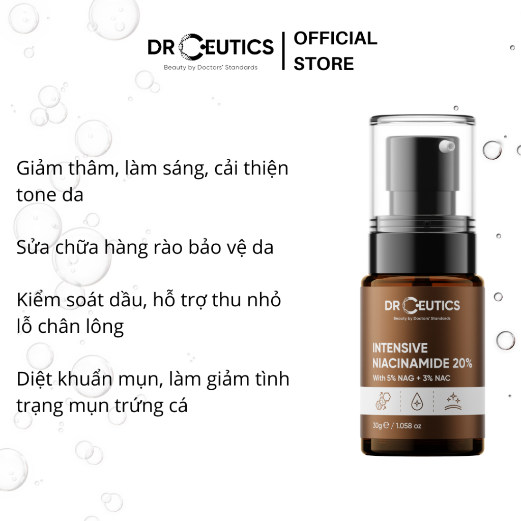 DRCEUTICS Tinh chất Niacinamide DrCeutics Intensive Niacinamide 20% Mờ Thâm Sáng Da