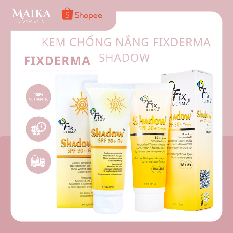 (Date 5/24) KEM CHỐNG NẮNG FIXDERMA SHADOW SPF 50+ 75G