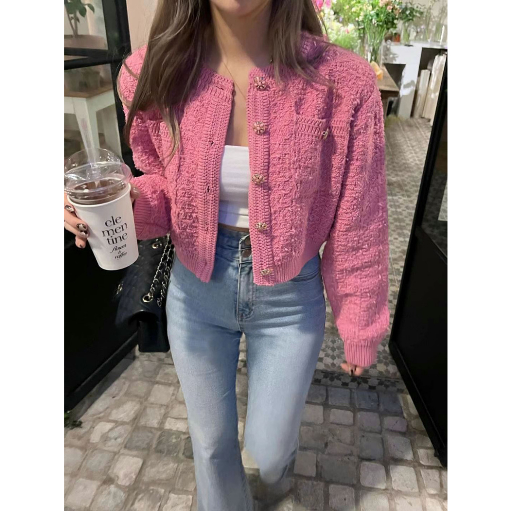 Áo Khoác Cardigan Len xù 3 Màu Thời Trang Phong Cách Đường Phố Dễ Phối Cho nữ