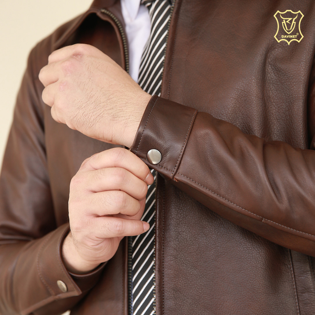 Áo Da Bò Nam Trung Niên Am22-18 Promax Davinet Chất Da Bò  Mềm Mại, Dẽo Dai, Sang Trọng, Đẳng Cấp, Bảo Hành 5 Năm