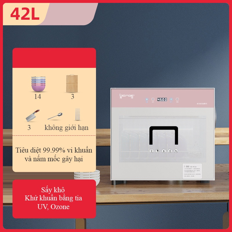 Máy sấy bát đũa 42L, 68L khử khuẩn bằng tia UV, ozone, sấy nóng 75 độ máy tiệt trùng sấy khô