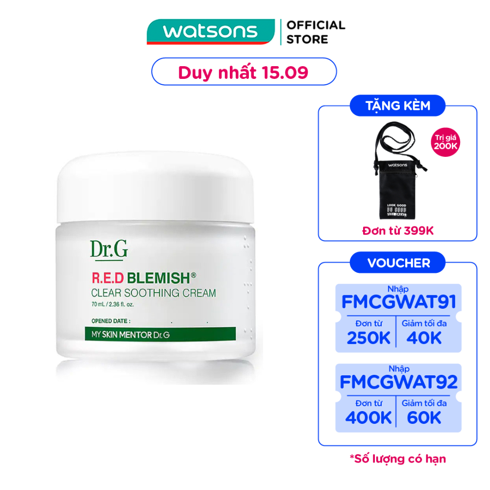 Kem Dưỡng Dr.G R.E.D Blemish Clear Soothing Cream 70ml