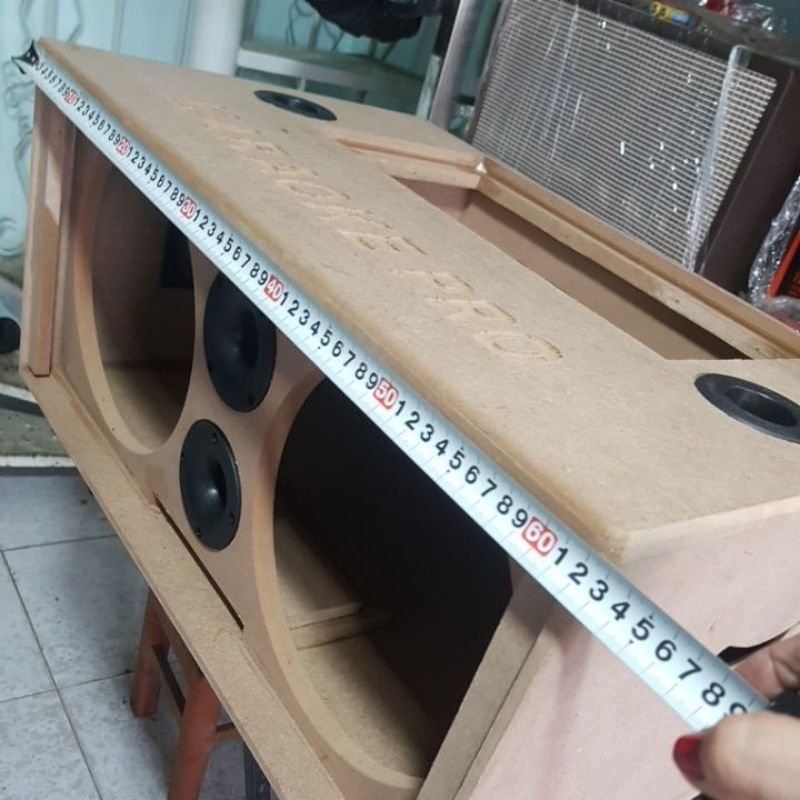 Vỏ thùng loa thô 2 bass 25 đôi cắt mạch 19×39