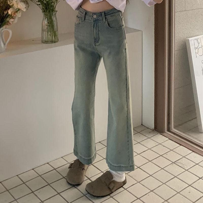 [ Hàng order 10-15days ] Quần jeans đứng ống loe nhẹ form vừa hàng Quảng Châu