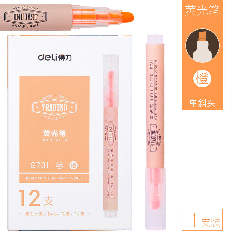 Bút Highlight Deli S731 6 Màu Giá 1 Chiếc Viết Cực Mượt Êm Tay Màu Sắc Tươi Sáng