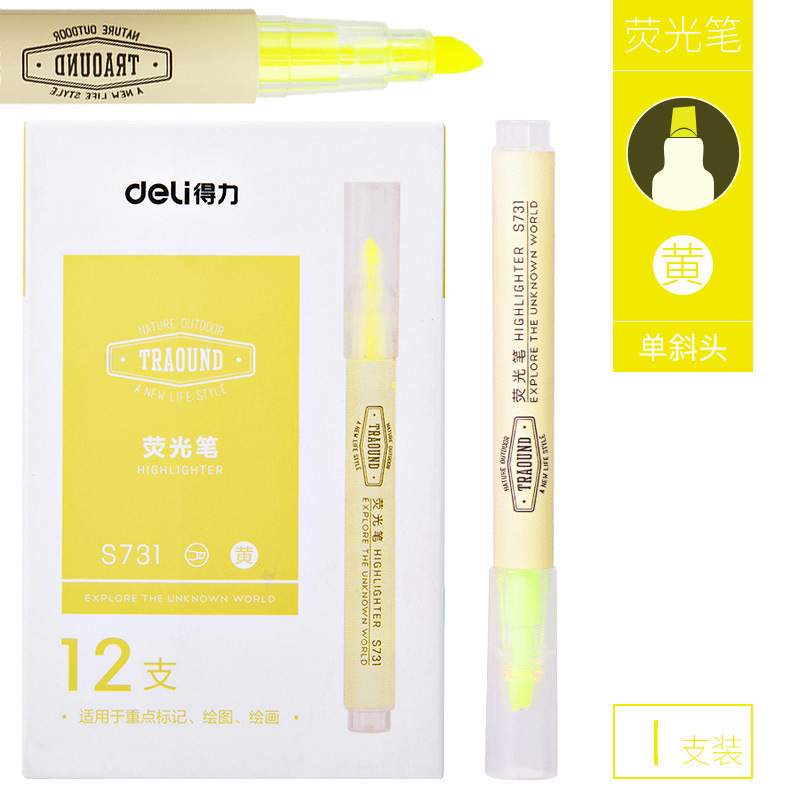 Bút Highlight Deli S731 6 Màu Giá 1 Chiếc Viết Cực Mượt Êm Tay Màu Sắc Tươi Sáng