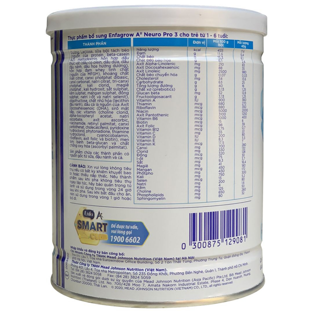 Sữa Bột Enfagrow A+ A2 Neuro pro số 3 800g