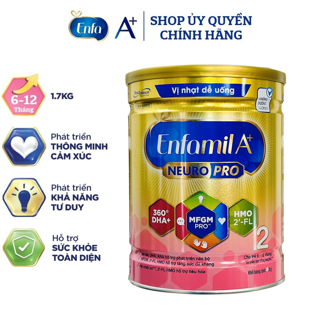 Sữa bột Enfamil A+ 2 1.7kg ( bổ sung DHA+ và MFGM )