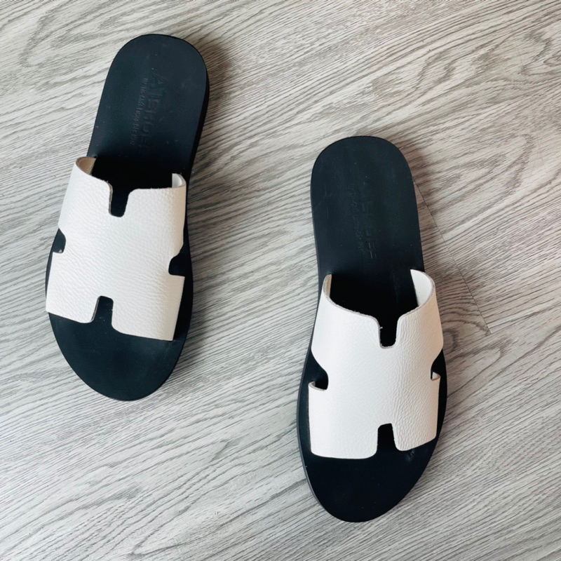 Dép Da Nam Cao Cấp Atshoes Dép chữ H Cao Cấp Da Bò Đế Caosu  Chống Nước HAT51