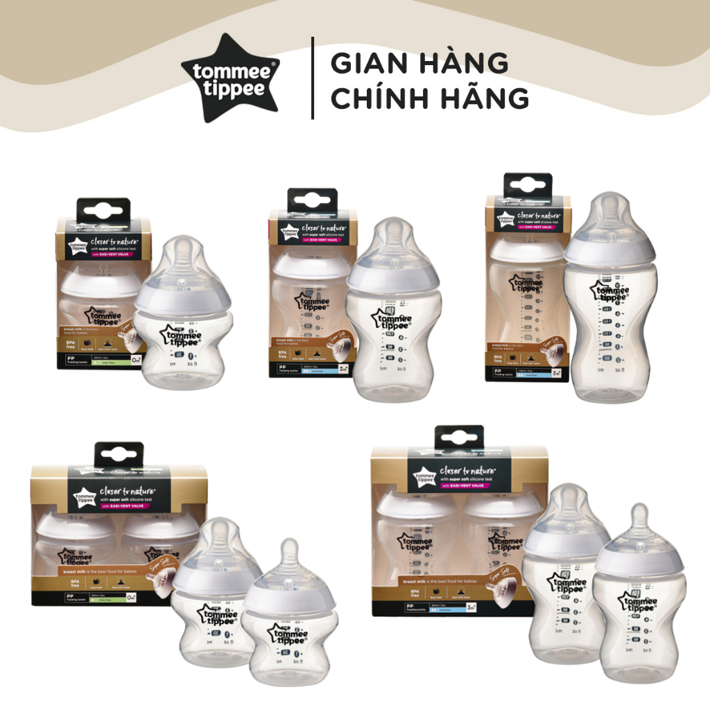 Bình Sữa PP Ty Siêu Mềm Tự Nhiên Tommee Tippee Closer To Nature 150ml