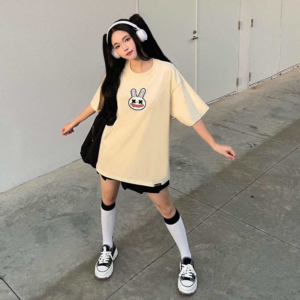 Áo thun Hungry Rabbits Unisex Tay Lỡ Nam Nữ