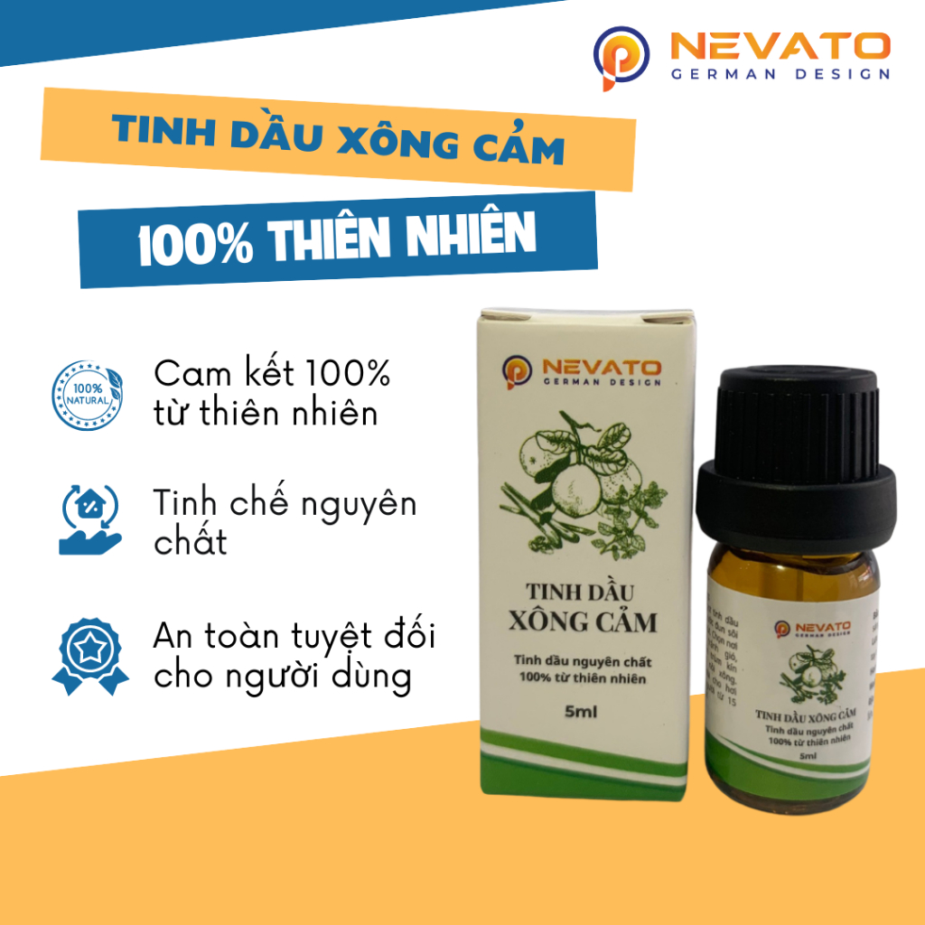 Tinh Dầu Xông Cảm 100% Từ Thiên Thiên Nguyên Chất NEVATO Thể Tích 5ml