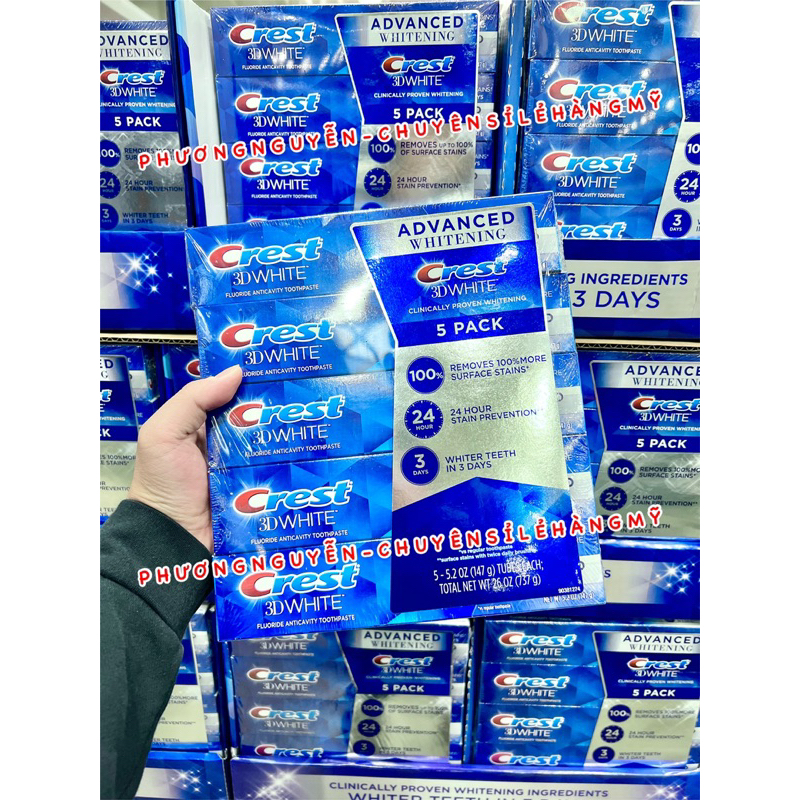 Kem Đánh Răng • CREST 3D WHITE • ADVANCED WHITENING