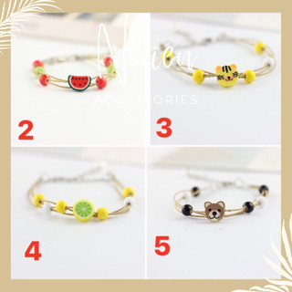 Tổng hợp 13 mẫu vòng tay gốm trái cây, thú cưng cực dễ thương