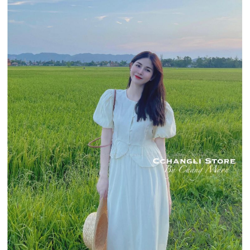 Set váy vintage đáng yêu dáng váy dài