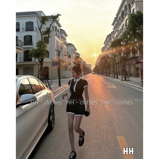 Váy body dáng ngắn cổ polo