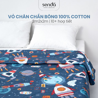 Vỏ chăn trần bông lồng được ruột Cotton 2mx2m2 Sen Đá Home Bedding họa tiết trẻ em, mền chần thô lụa cao cấp