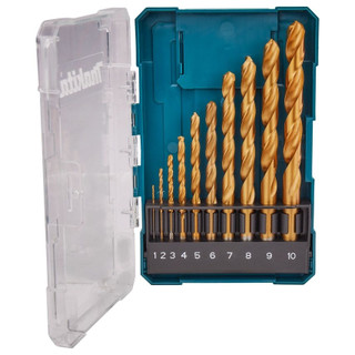Bộ 10 mũi khoan kim loại hss-tin makita d-72849