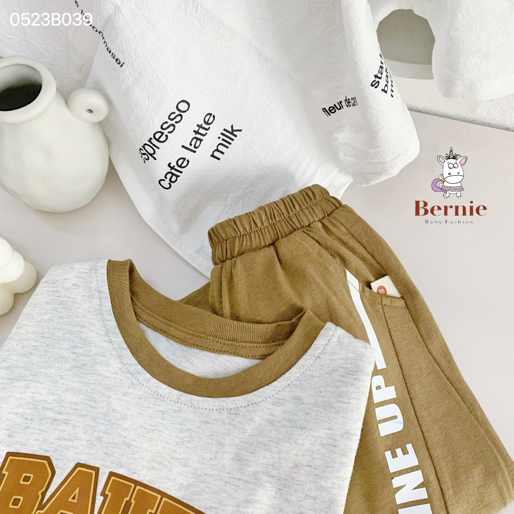 Bộ thu đông bé trai BAUER đáp tay từ 9-23kg Berine - Bộ dài tay bé trai cotton 2 màu khoẻ khoắn - 0523B039