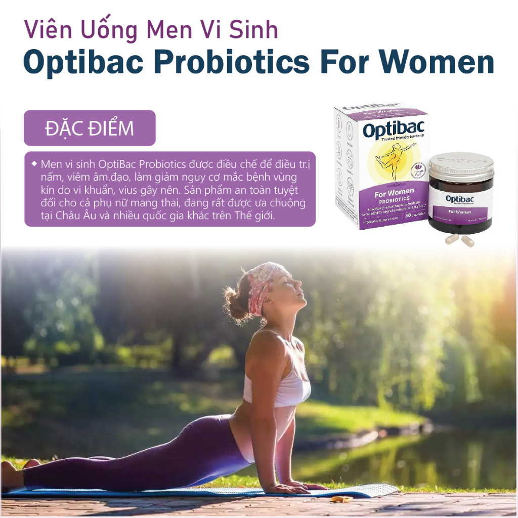 Combo men vi sinh bổ sung lợi khuẩn phụ khoa Optibac For Women