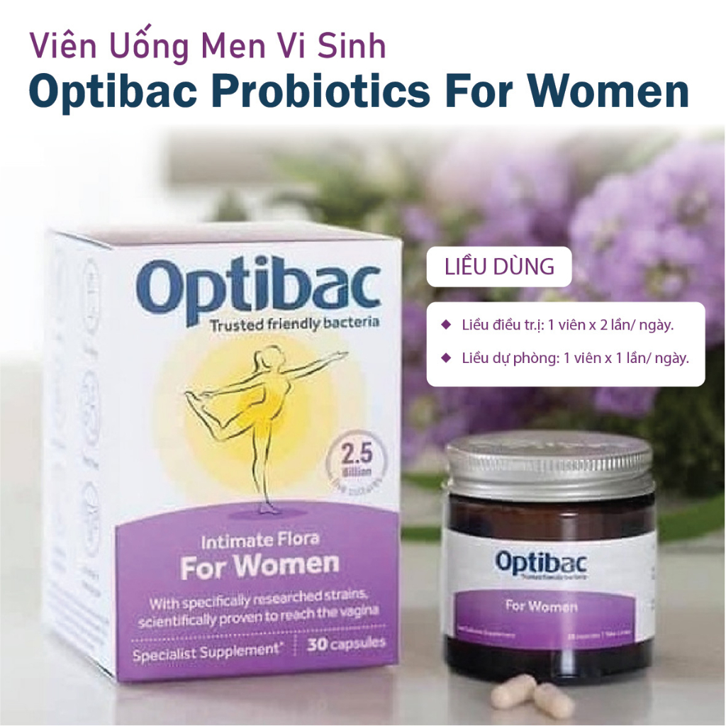 Combo men vi sinh bổ sung lợi khuẩn phụ khoa Optibac For Women