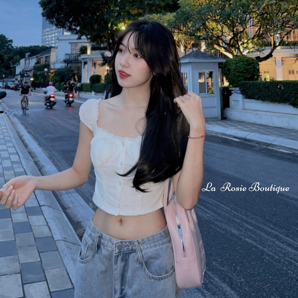 Áo croptop kiểu tay phồng mini dễ thương nữ tính - La Rosie Boutique