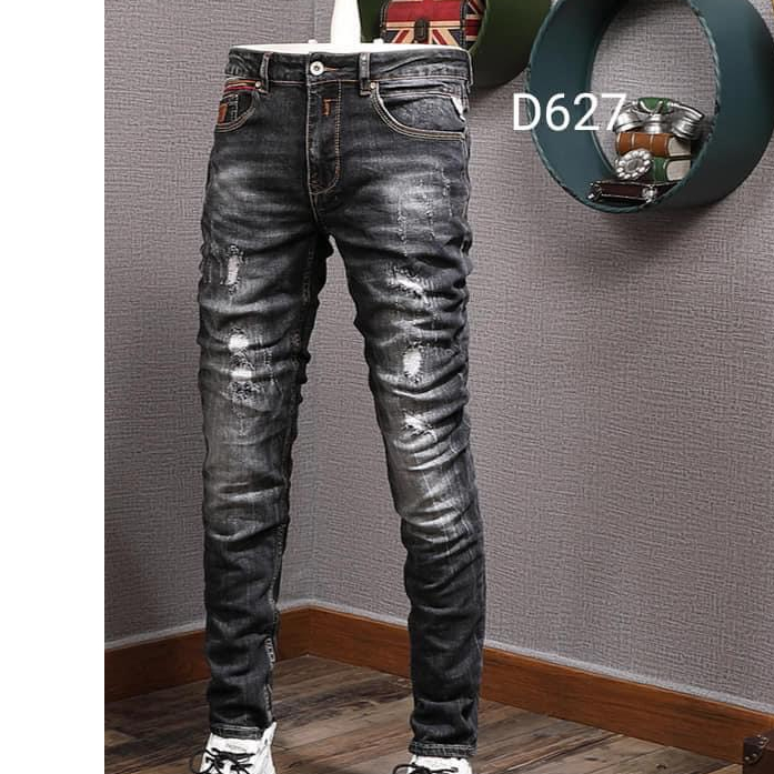 quần jean nam dài đen rách thêu vẩy sơn cực đẹp mẫu mới cá tính thời trang giá tốt KAYSTORE