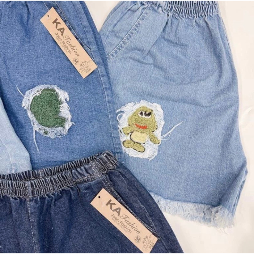 Quần đùi jean nữ lưng thun form rộng thoải mái , quần short jean loại 1 thoải mái