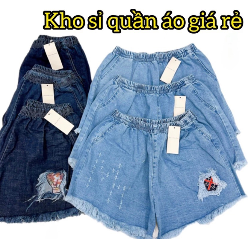 Quần đùi jean nữ lưng thun form rộng thoải mái , quần short jean loại 1 thoải mái