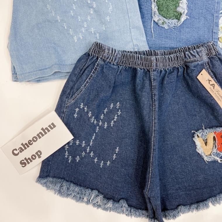 Quần đùi jean nữ lưng thun form rộng thoải mái , quần short jean loại 1 thoải mái