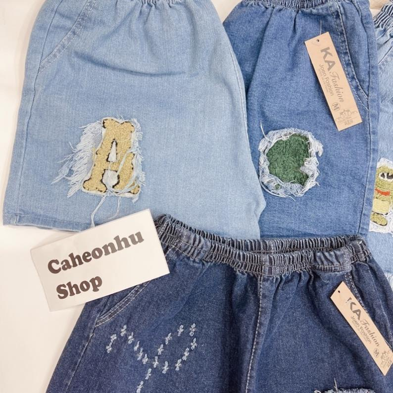 Quần đùi jean nữ lưng thun form rộng thoải mái , quần short jean loại 1 thoải mái