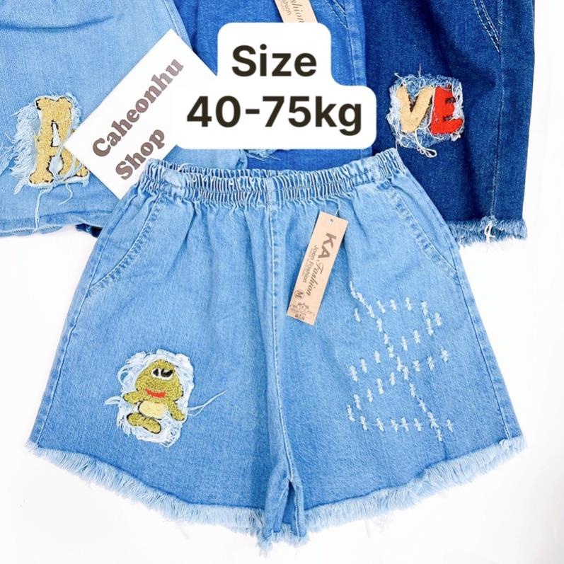 Quần đùi jean nữ lưng thun form rộng thoải mái , quần short jean loại 1 thoải mái