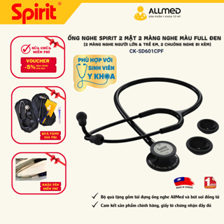 Ống nghe Spirit 2 màng nghe người lớn và trẻ em, 2 chuông nghe, màu đen phiên bản đặc biệt (Black Edition), CK-SD601CPF