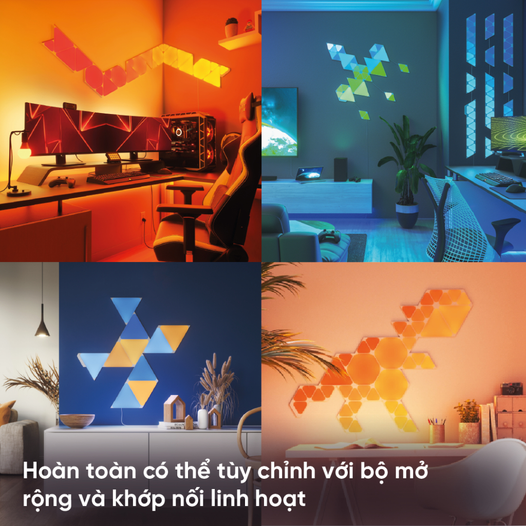 Đèn LED RGB lắp ghép thông minh Nanoleaf Shapes Tam Giác 12 ô đèn
