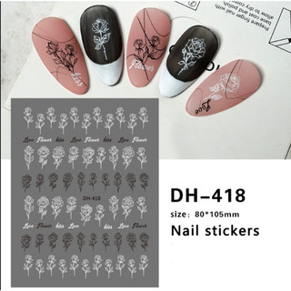 sticker dán móng hoa trắng mã mới