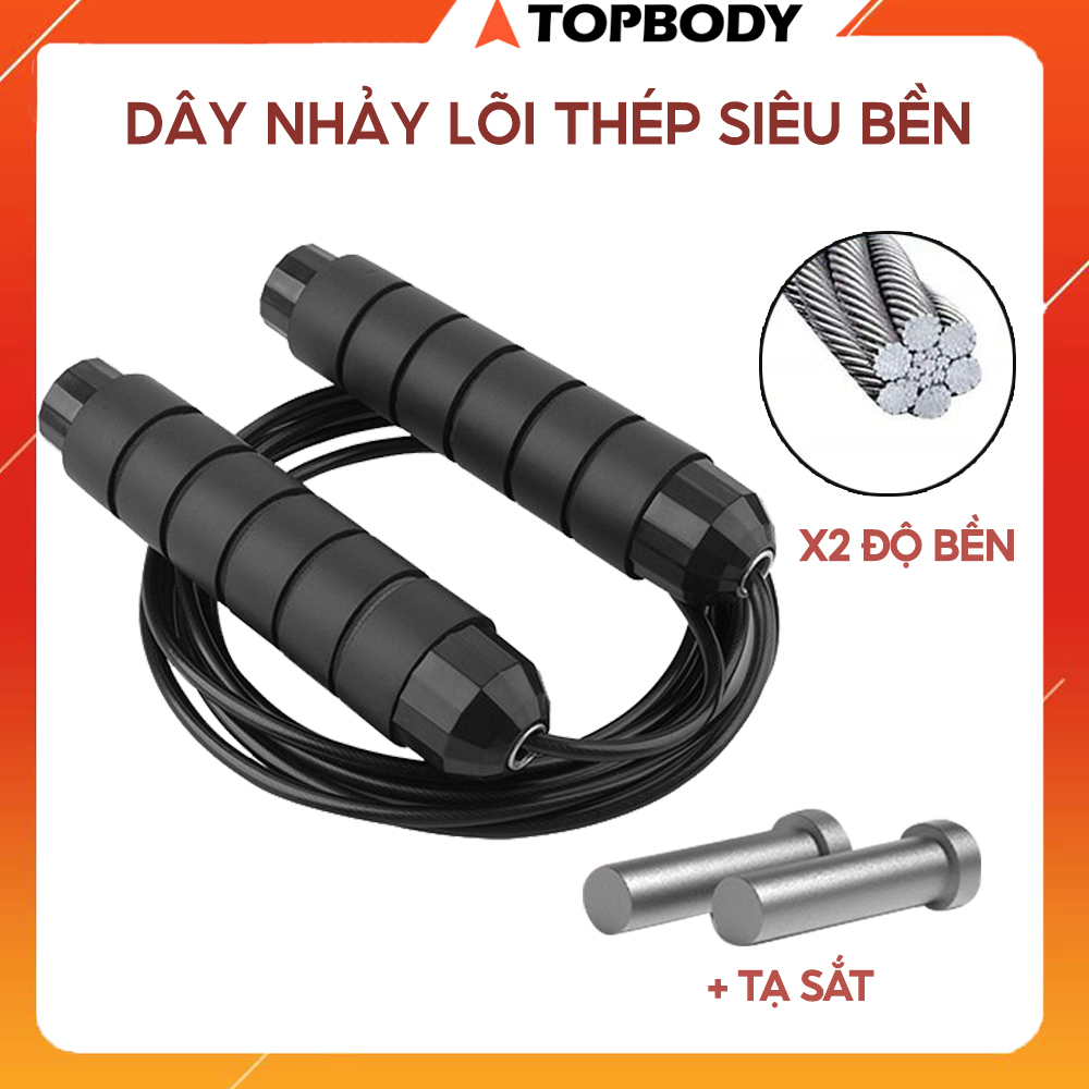 Dây nhảy Có Tạ Sắt dây lõi thép, tập giảm cân hiệu quả.ĐTBX
