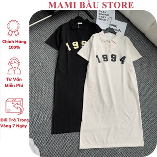 Đầm váy bầu polo mùa hè dáng suông dài chất mềm mát - đầm bầu công sở xinh hàng đẹp freesize