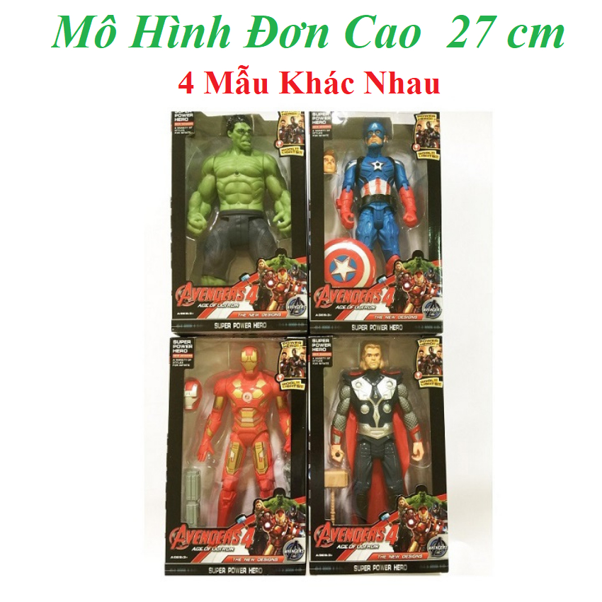Siêu nhân mô hình siêu anh hùng avenger đa dạng nhân vật cử động khớp đèn led siêu sáng